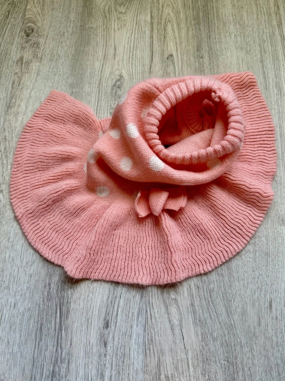 Small Dog/Pet - Polka Dot Ruffle Knit Dress/Shirt Top in Soft Pink - size Small